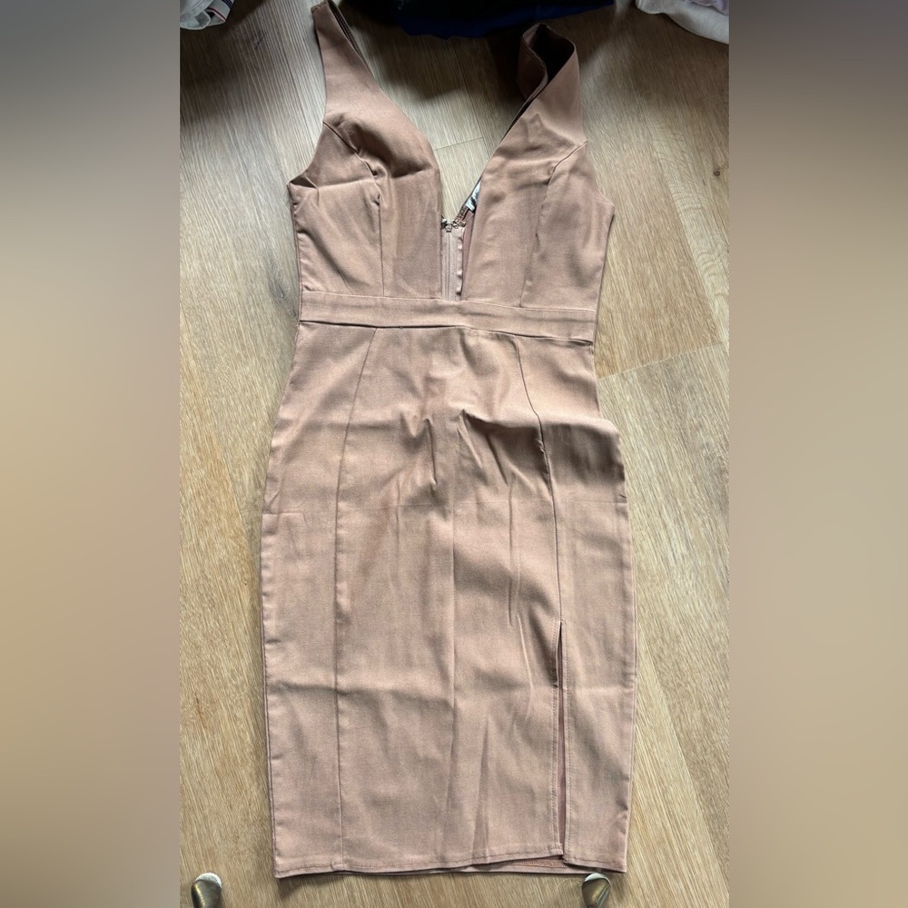Charlotte Russe Tan Strapless Bodycon Mini Dress